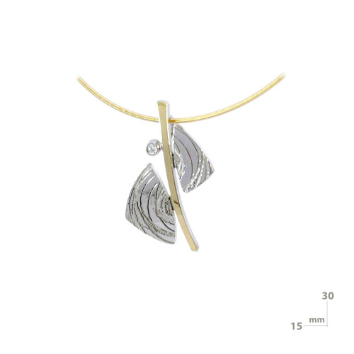 Silver, gold and brilliant pendant
