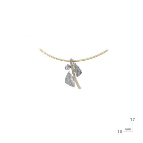 Silver, gold and brilliant pendant