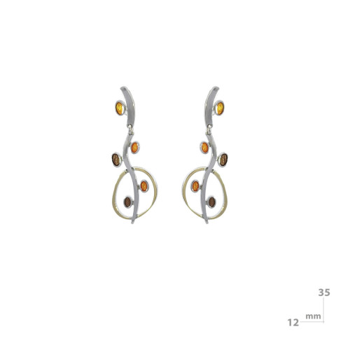 Arrecades de plata, or i esmalt