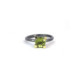 Silver, gold and peridot ring