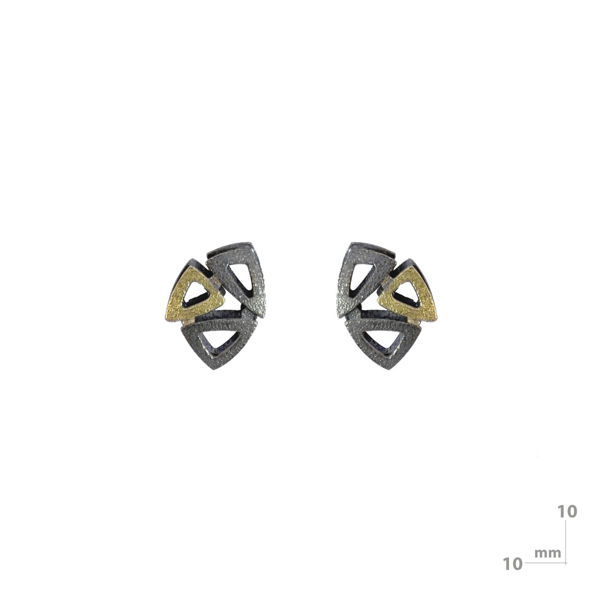 Silver and gold earrings