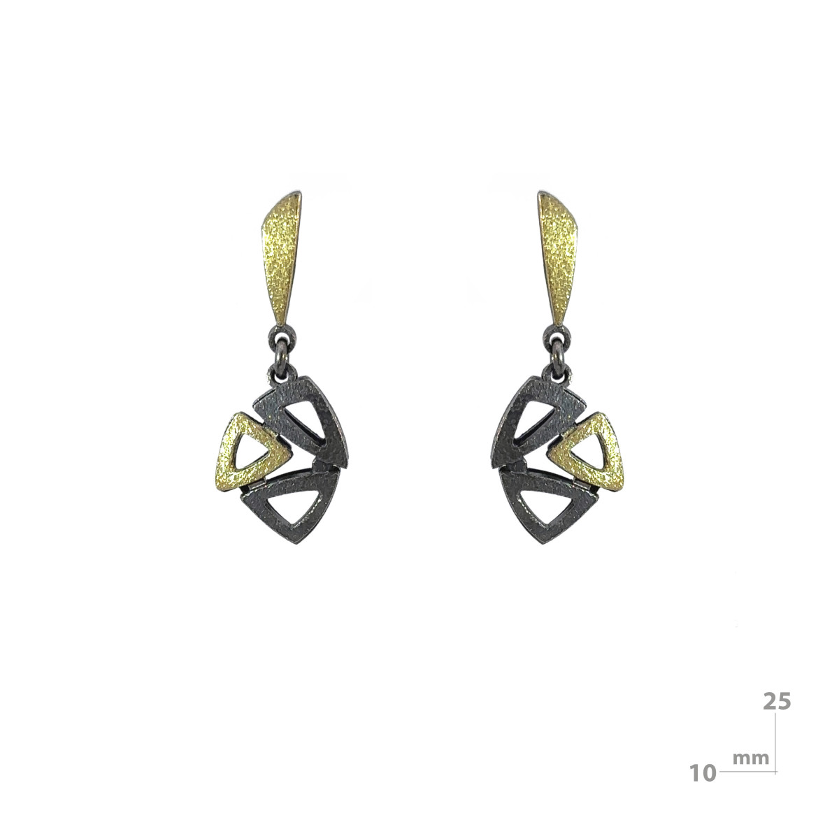 Silver and gold earrings