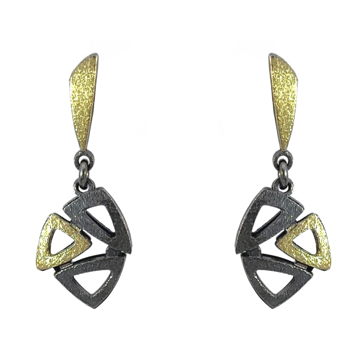Silver and gold earrings