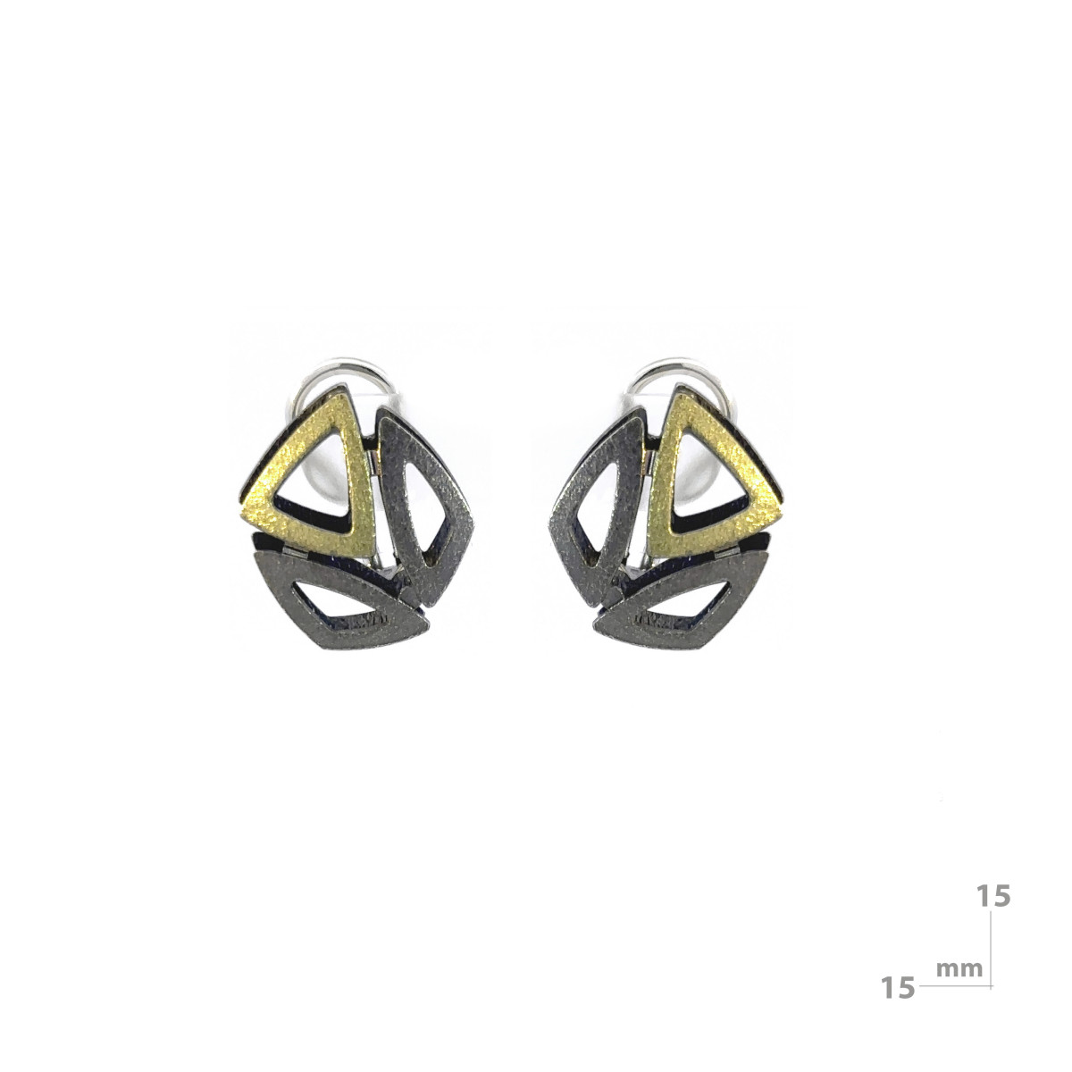 Silver and gold earrings