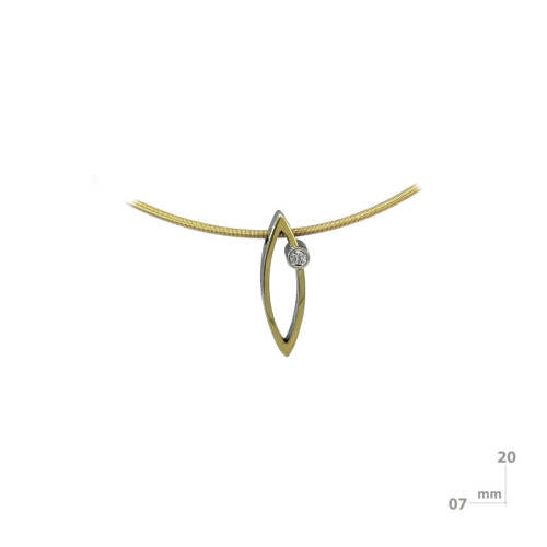 Colgante de plata, oro y DIAMANT  LAB