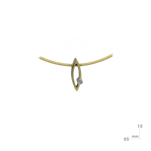 Colgante de plata, oro y DIAMANT  LAB