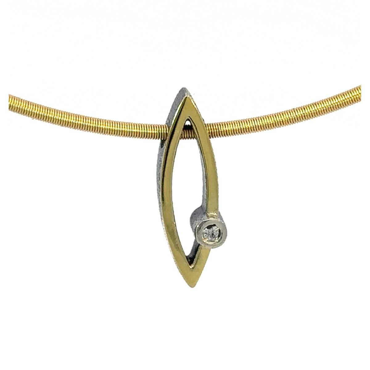 Pendant made of silver, gold and DIAMOND LAB