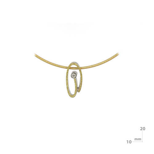 Silver, gold and brilliant pendant