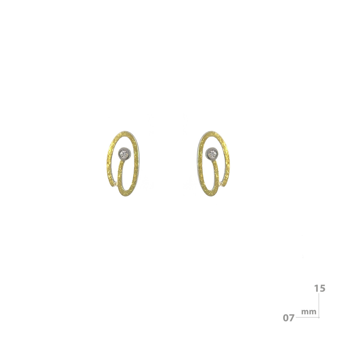 Silver, gold and brilliant earrings