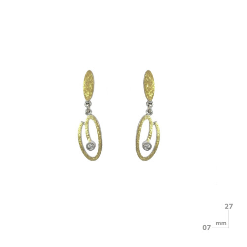 Silver, gold and brilliant earrings
