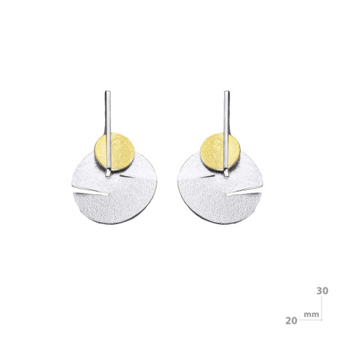 Arracades de plata i or