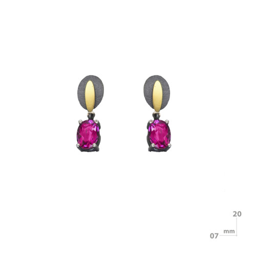 Pendientes de plata, topacio y oro