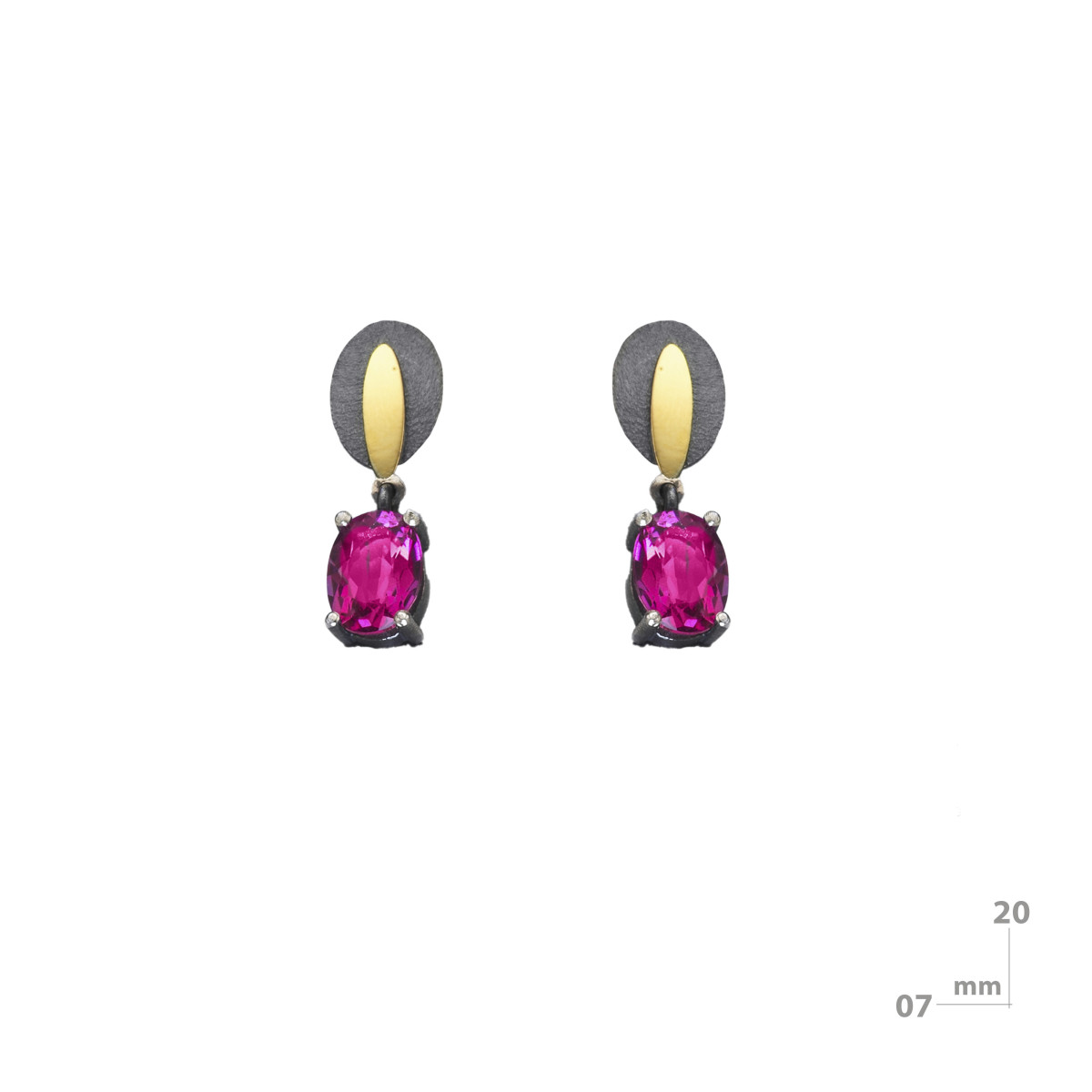 Pendientes de plata, topacio y oro