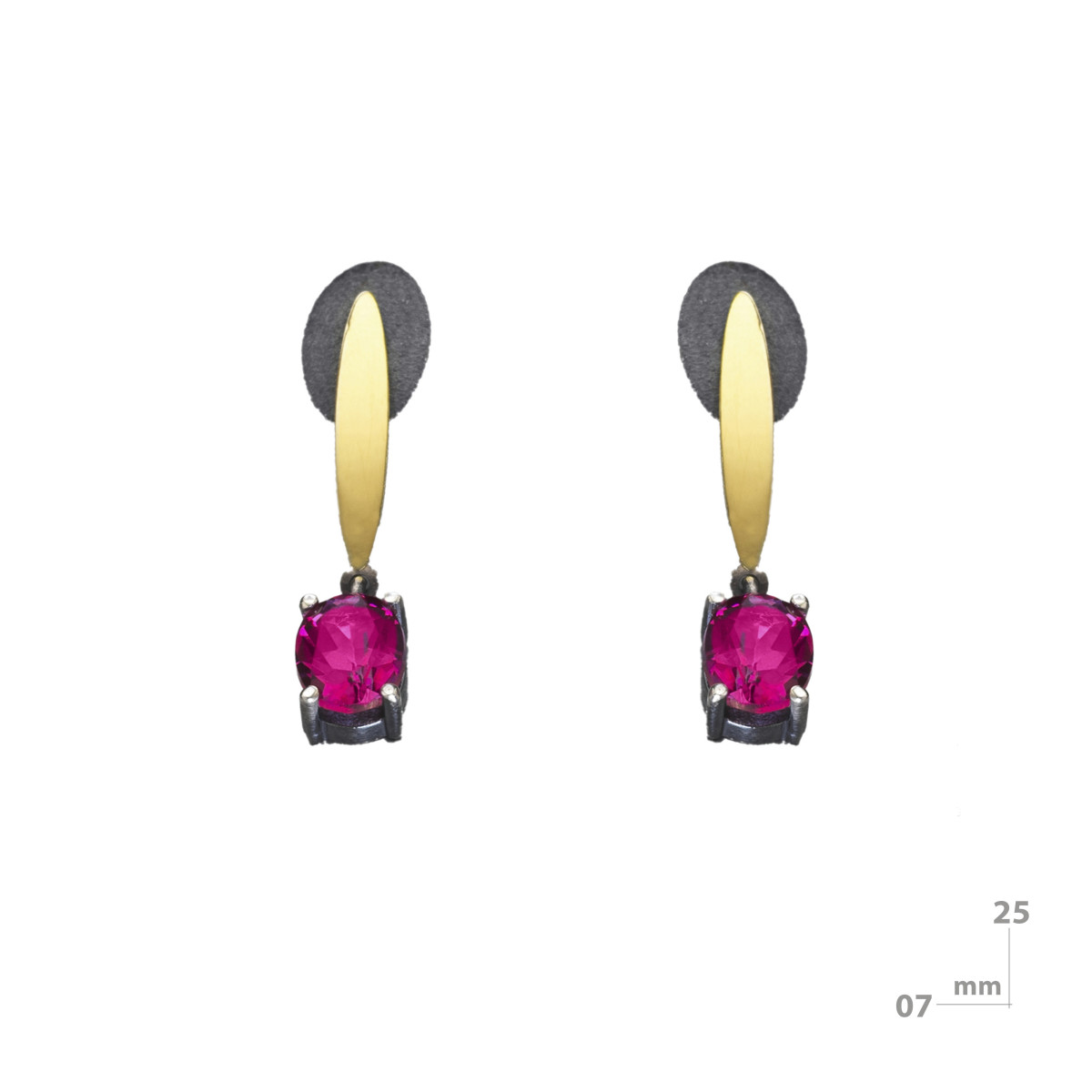 Pendientes de plata, topacio y oro