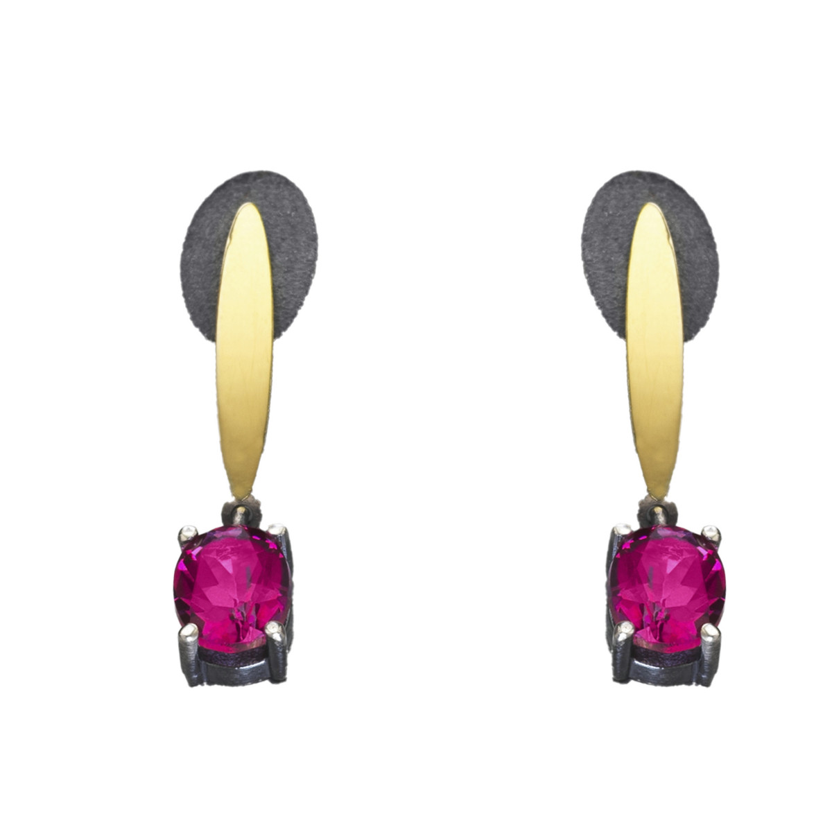 Silver, topaz and gold earrings