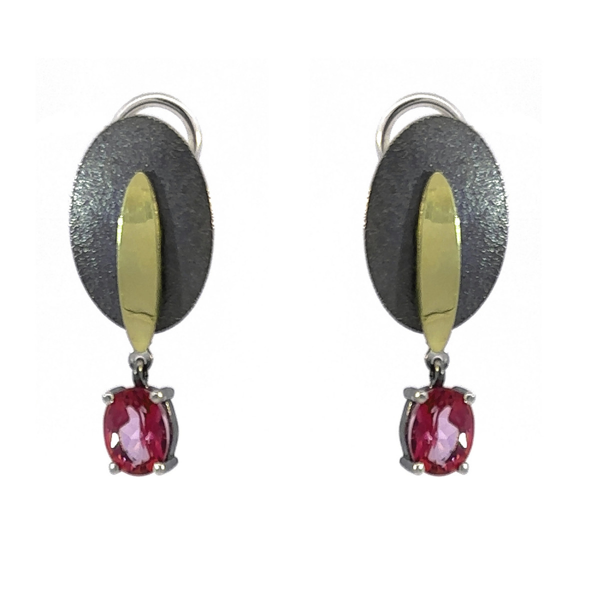 Pendientes de plata, topacio y oro