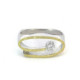 Silver, gold and brilliant ring