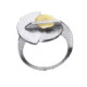 Anell de plata rodiada i or
