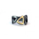 Silver and gold ring