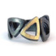 Silver and gold ring
