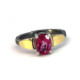 Anillo de plata, topacio y oro