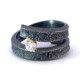 Silver, gold and brilliant ring