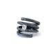 Silver, gold and brilliant ring