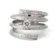Anillo de plata, oro y brillante