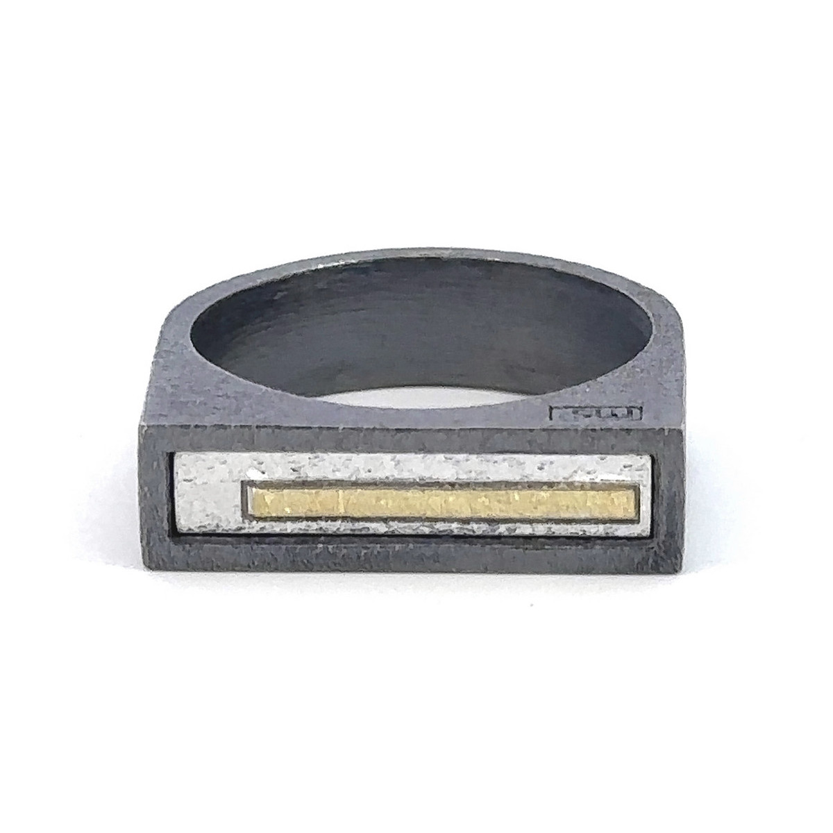 Silver and gold ring