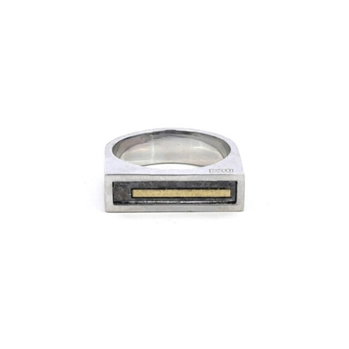 Silver and gold ring