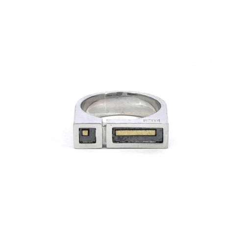 Silver and gold ring