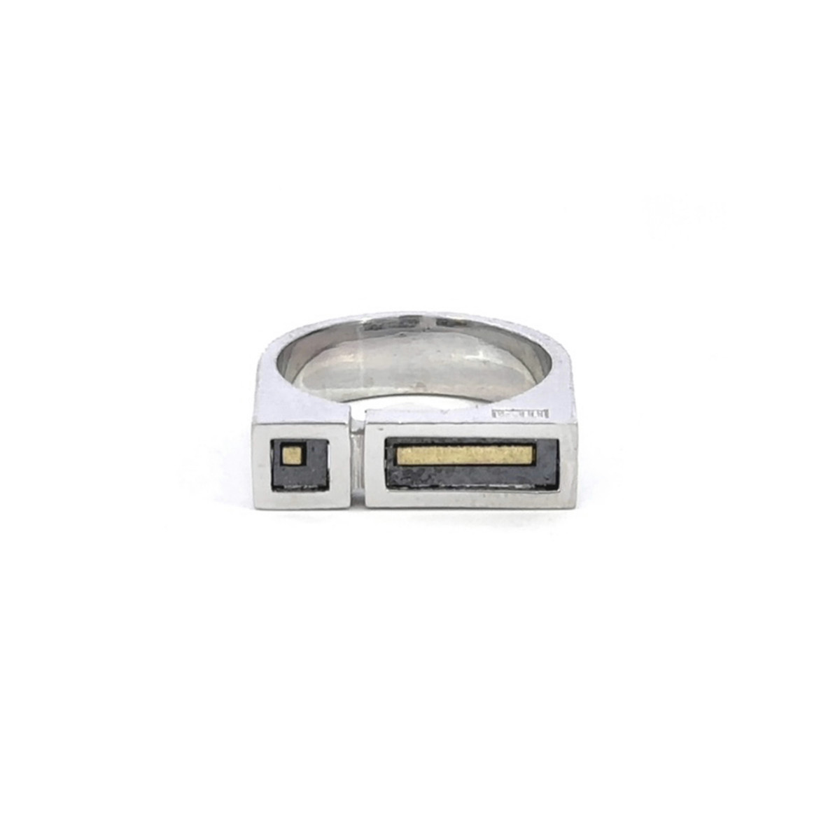 Silver and gold ring
