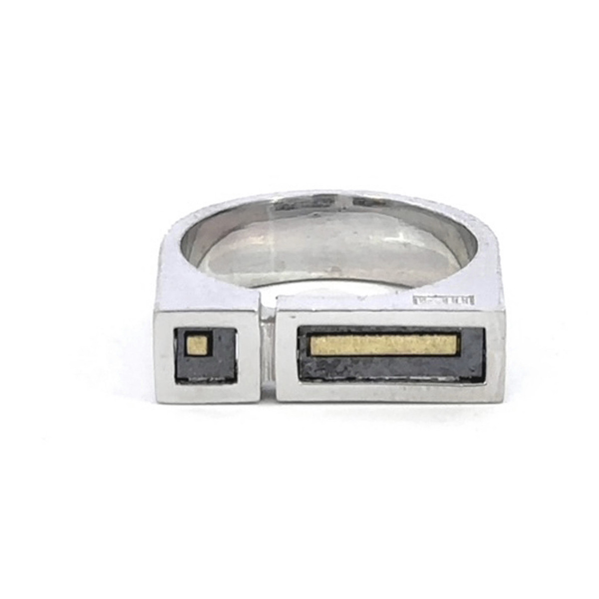Silver and gold ring