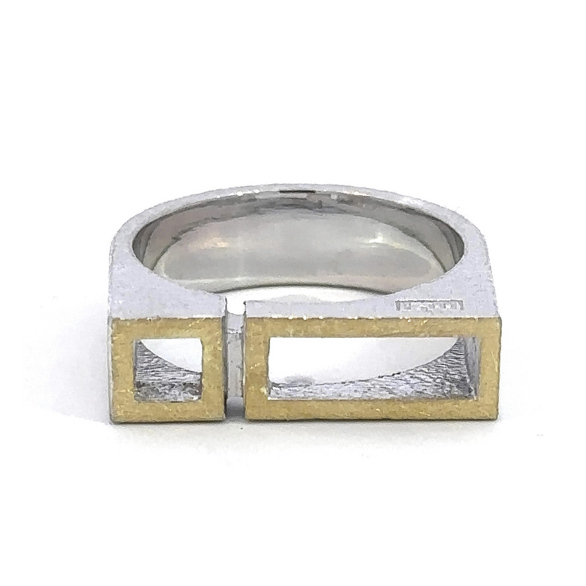 Silver and gold ring