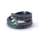 Anillo de plata, oro y esmeralda hidrotermal
