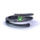 Anillo de plata, oro y esmeralda hidrotermal