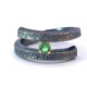 Anillo de plata, oro y esmeralda hidrotermal