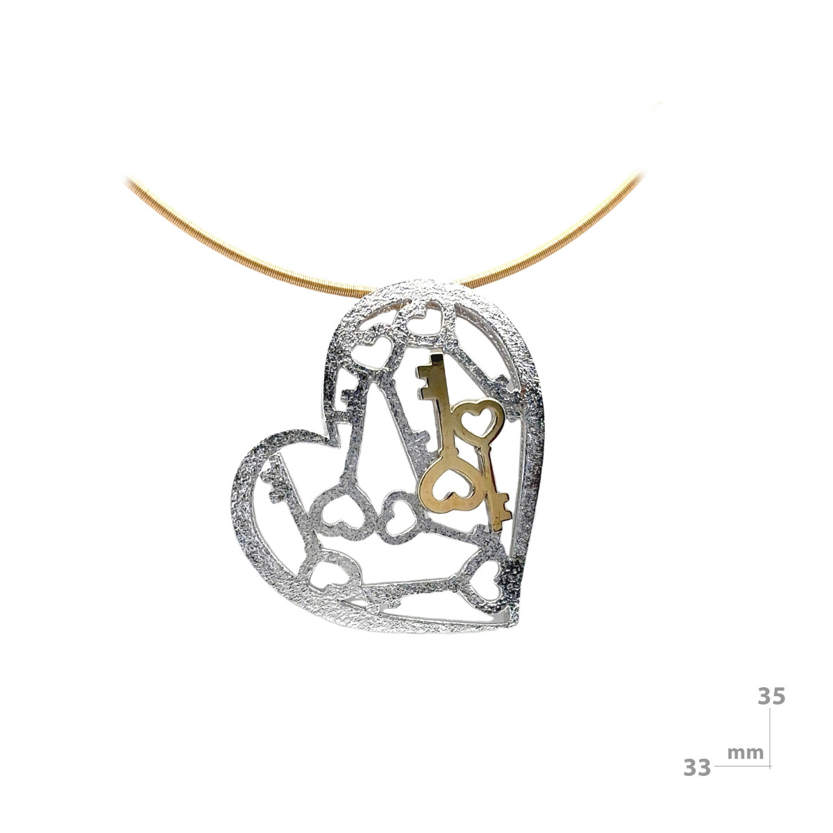 Colgante de plata y oro