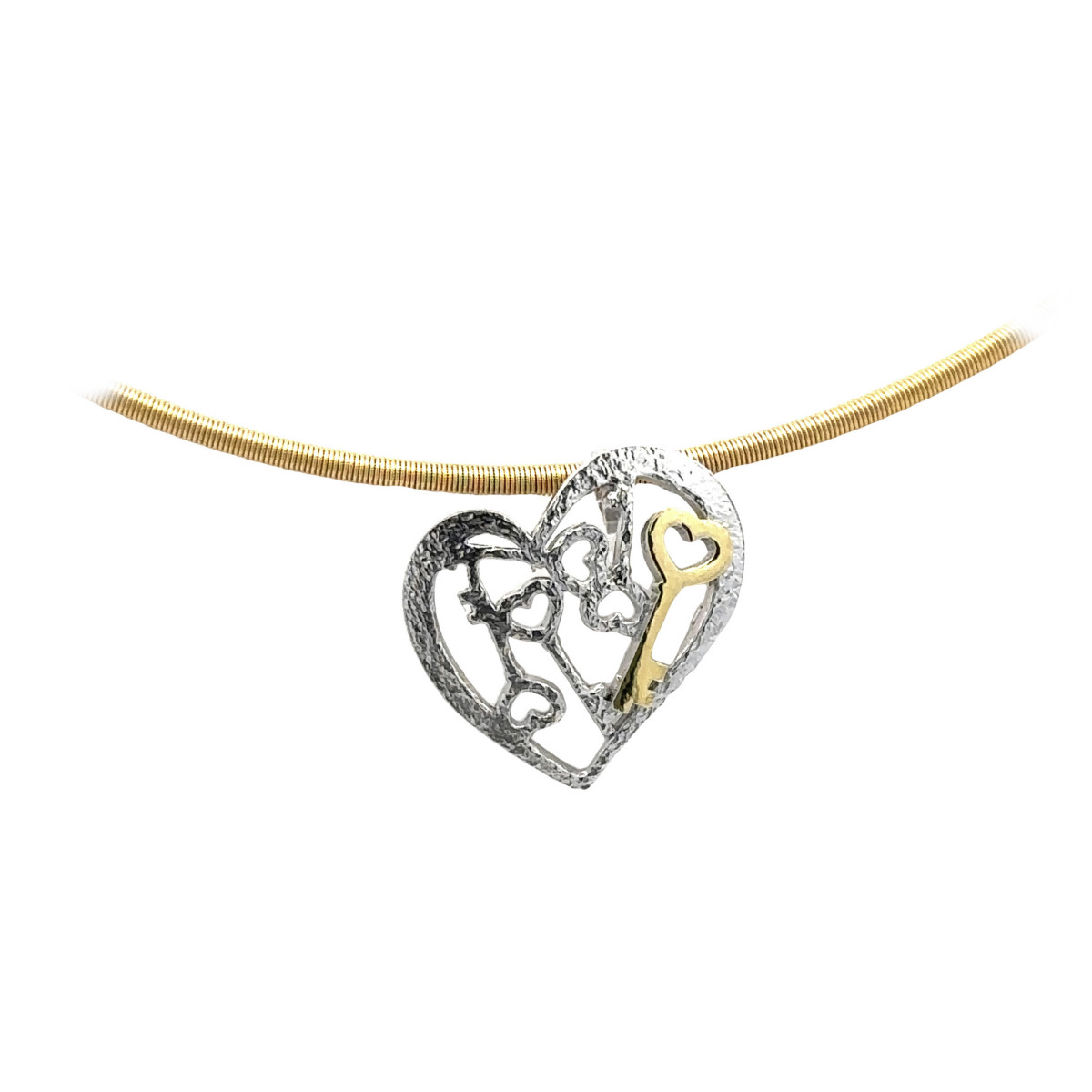 Colgante de plata y oro
