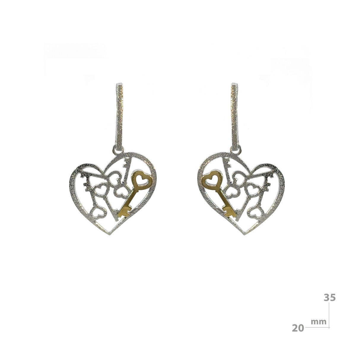 Pendientes de plata y oro