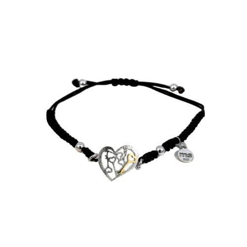 Pulsera de macramé de plata y oro