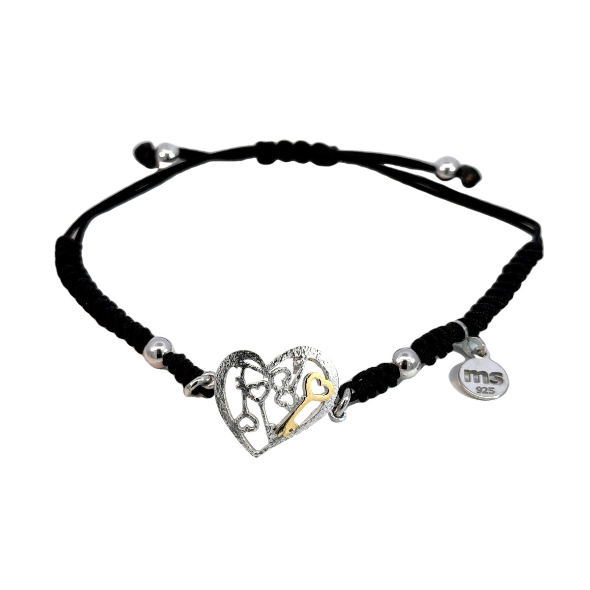 Pulsera de macramé de plata y oro