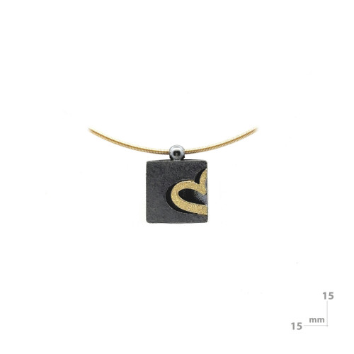 Colgante de plata y oro