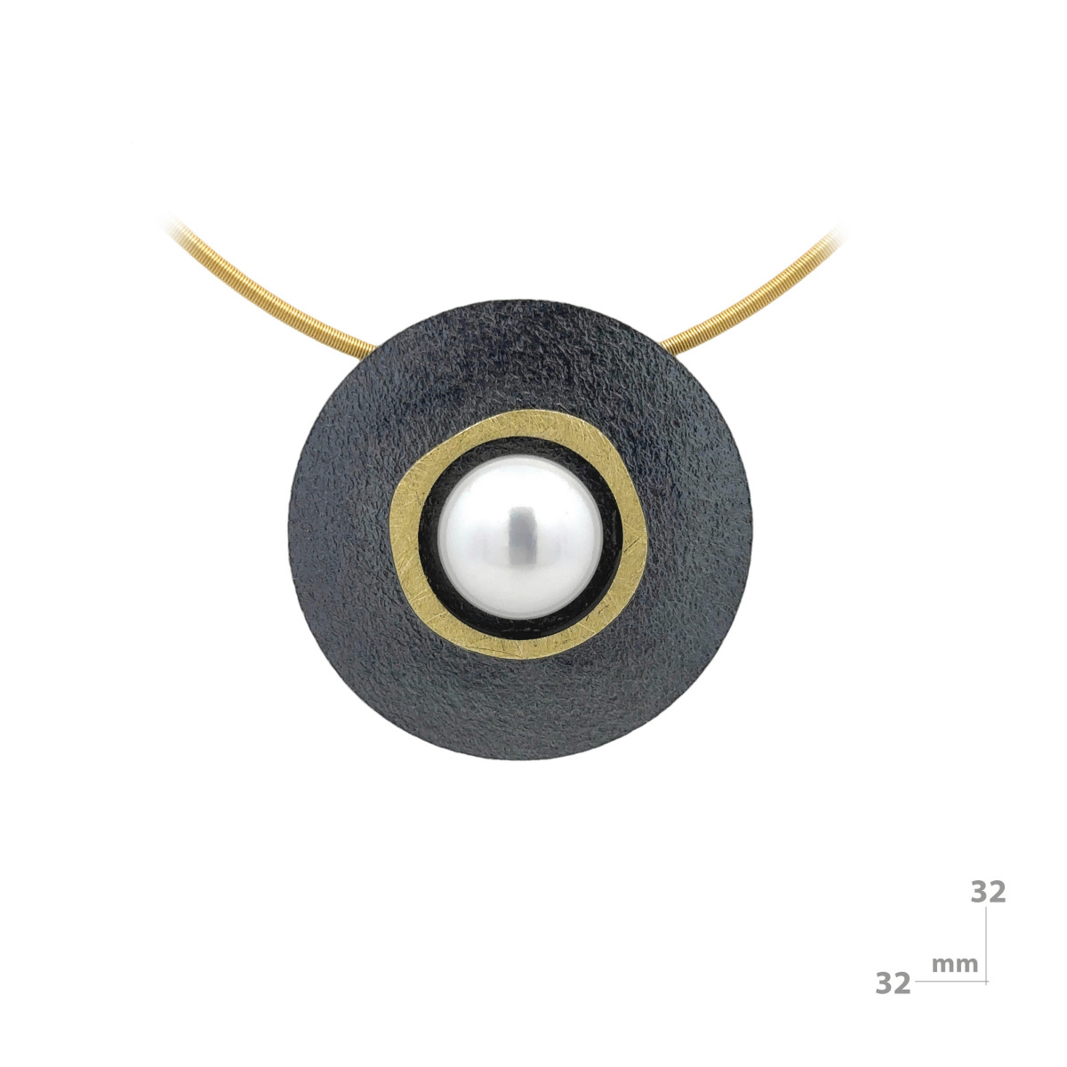 Colgante de plata, oro y perla