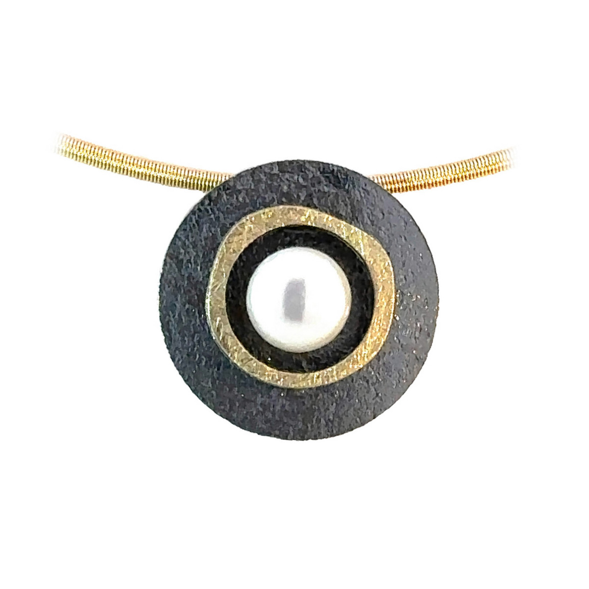 Colgante de plata, oro y perla