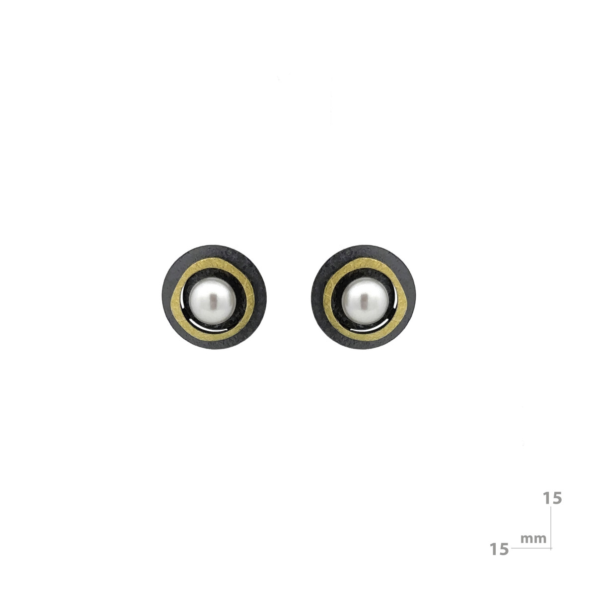 Pendientes de plata, oro y perla