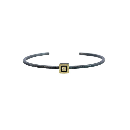 Pulsera de plata, oro y brillante