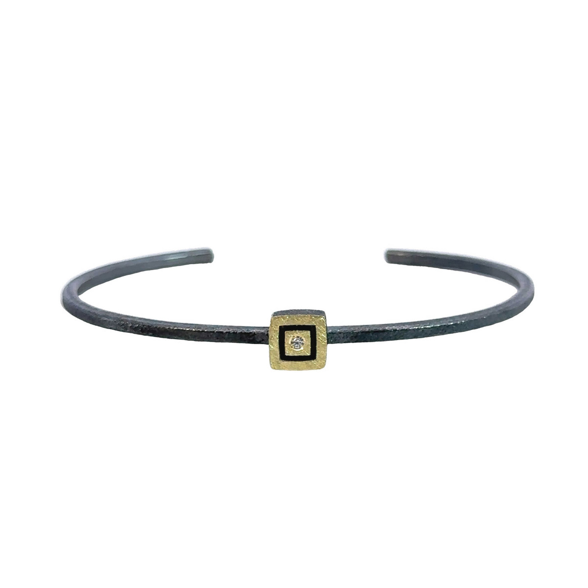 Pulsera de plata, oro y brillante