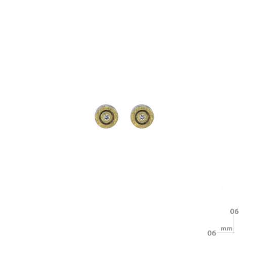 Pendientes de plata, oro y brillante