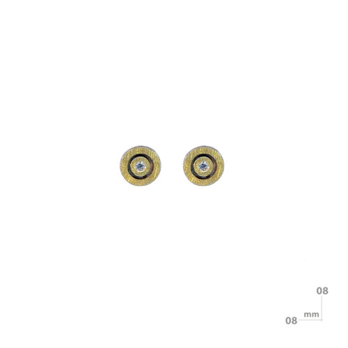 Silver, gold and DIAMOND LAB earrings